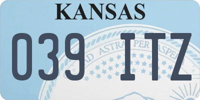 KS license plate 039ITZ