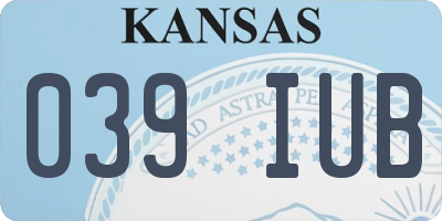 KS license plate 039IUB