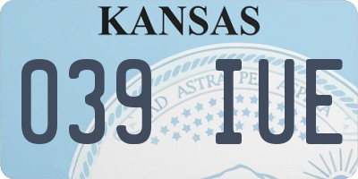 KS license plate 039IUE