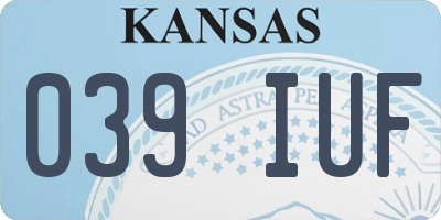 KS license plate 039IUF