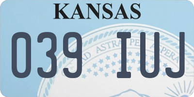 KS license plate 039IUJ