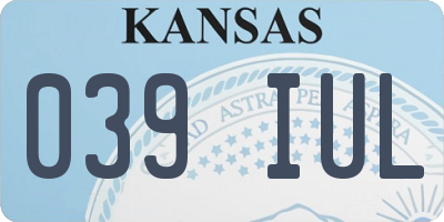 KS license plate 039IUL