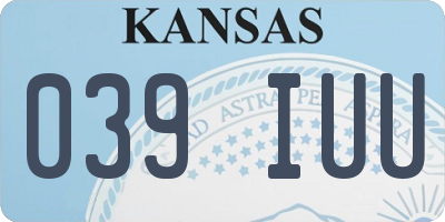 KS license plate 039IUU