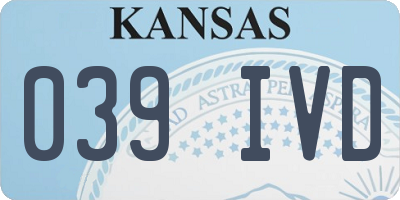 KS license plate 039IVD