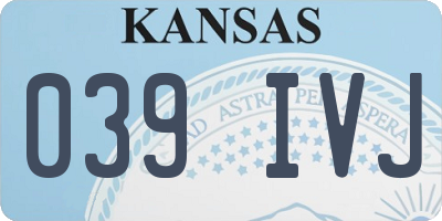 KS license plate 039IVJ