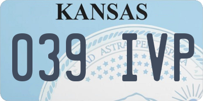 KS license plate 039IVP
