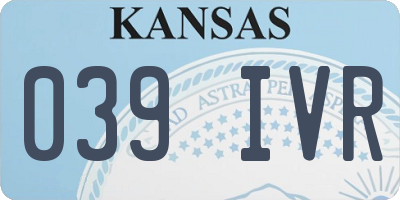 KS license plate 039IVR