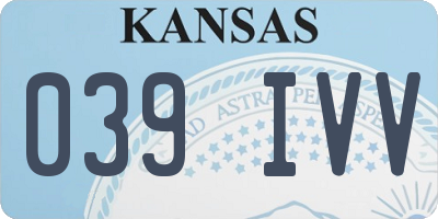 KS license plate 039IVV