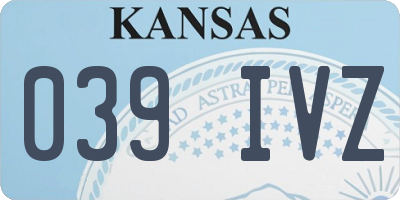KS license plate 039IVZ