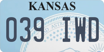KS license plate 039IWD