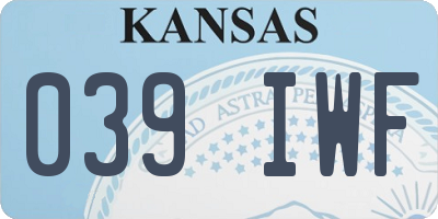 KS license plate 039IWF