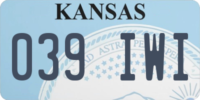 KS license plate 039IWI