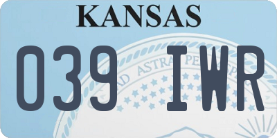 KS license plate 039IWR