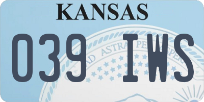 KS license plate 039IWS