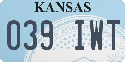 KS license plate 039IWT