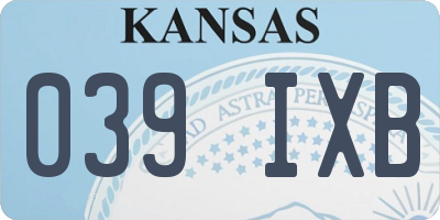 KS license plate 039IXB