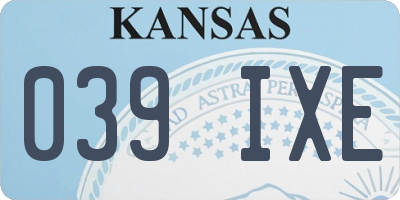 KS license plate 039IXE