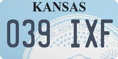 KS license plate 039IXF