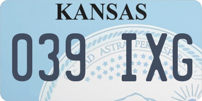 KS license plate 039IXG