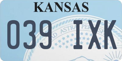 KS license plate 039IXK