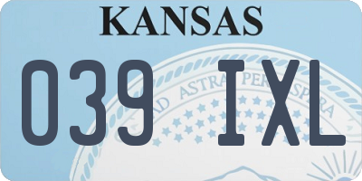 KS license plate 039IXL
