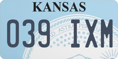 KS license plate 039IXM