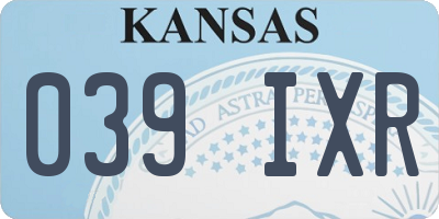 KS license plate 039IXR