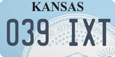 KS license plate 039IXT