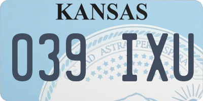 KS license plate 039IXU