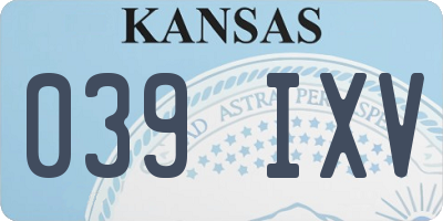 KS license plate 039IXV