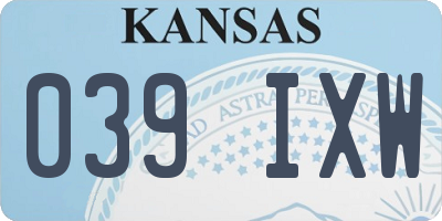 KS license plate 039IXW