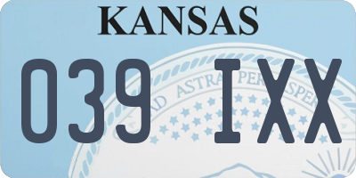 KS license plate 039IXX