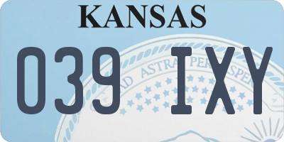 KS license plate 039IXY