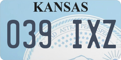 KS license plate 039IXZ