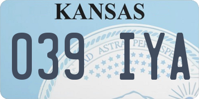 KS license plate 039IYA