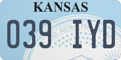 KS license plate 039IYD
