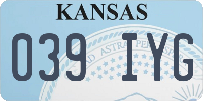 KS license plate 039IYG