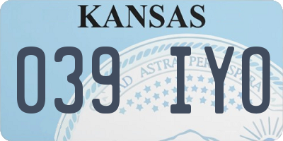 KS license plate 039IYO