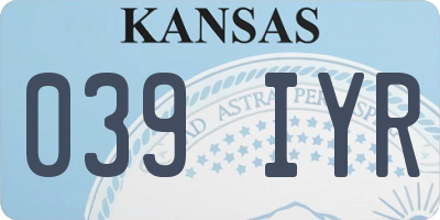 KS license plate 039IYR