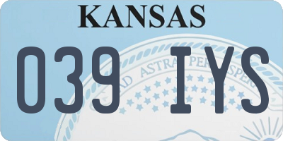 KS license plate 039IYS