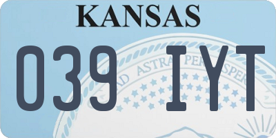 KS license plate 039IYT