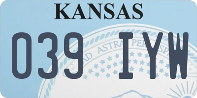KS license plate 039IYW