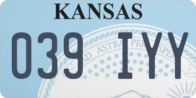 KS license plate 039IYY