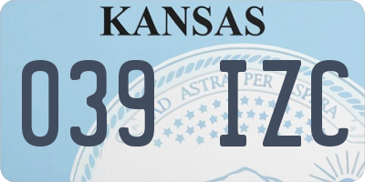 KS license plate 039IZC