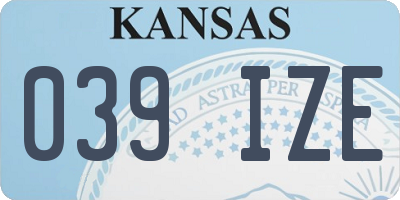 KS license plate 039IZE