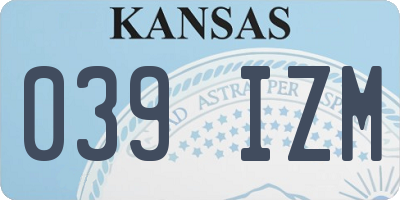 KS license plate 039IZM