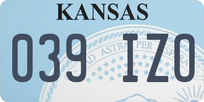 KS license plate 039IZO