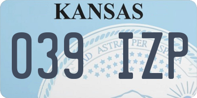 KS license plate 039IZP