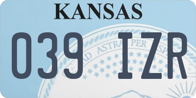 KS license plate 039IZR