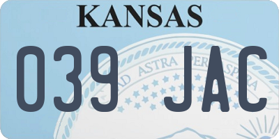 KS license plate 039JAC